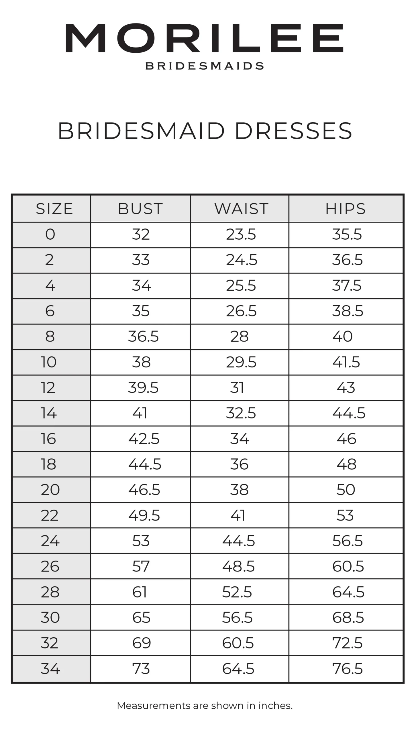 size-chart-bridesmaid
